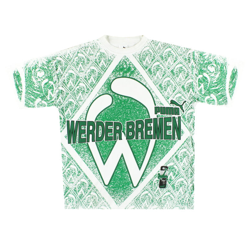 1995-97 Werder Bremen Puma Grafik T-Shirt S