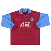 1995-97 Aston Villa Reebok Spielerversion Heimtrikot Langarm XL