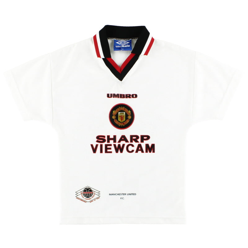 1996-97 Manchester United Umbro Auswärtstrikot Gr. L.Boys