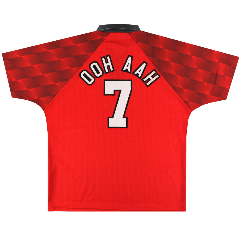 1996-98 Manchester United Umbro Heimtrikot Ooh Aah #7 XL