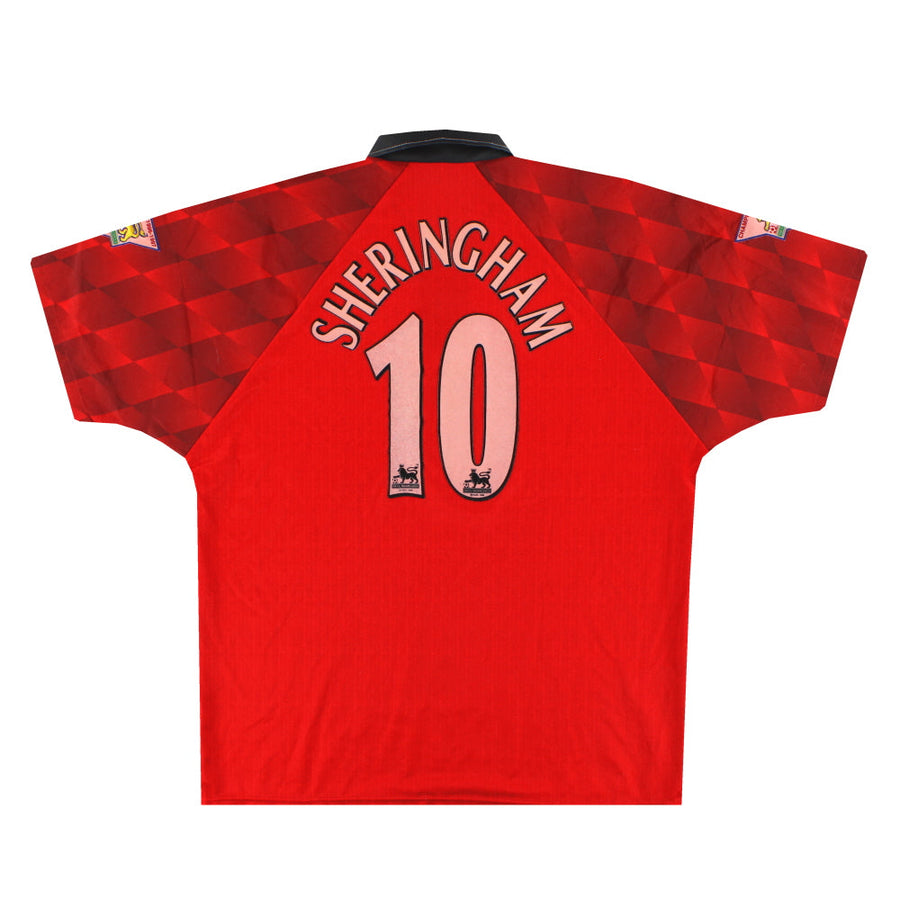 1996-98 Manchester United Umbro Heimtrikot Sheringham #10 XL