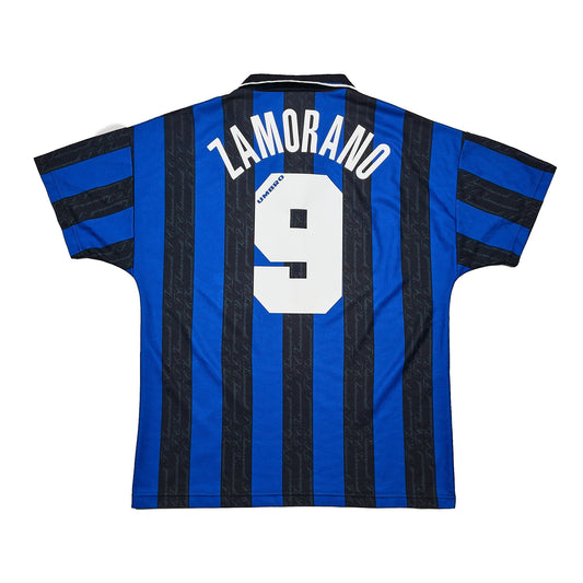 1996/97 Inter Milan Zamorano #9 Home Shirt (L) Umbro