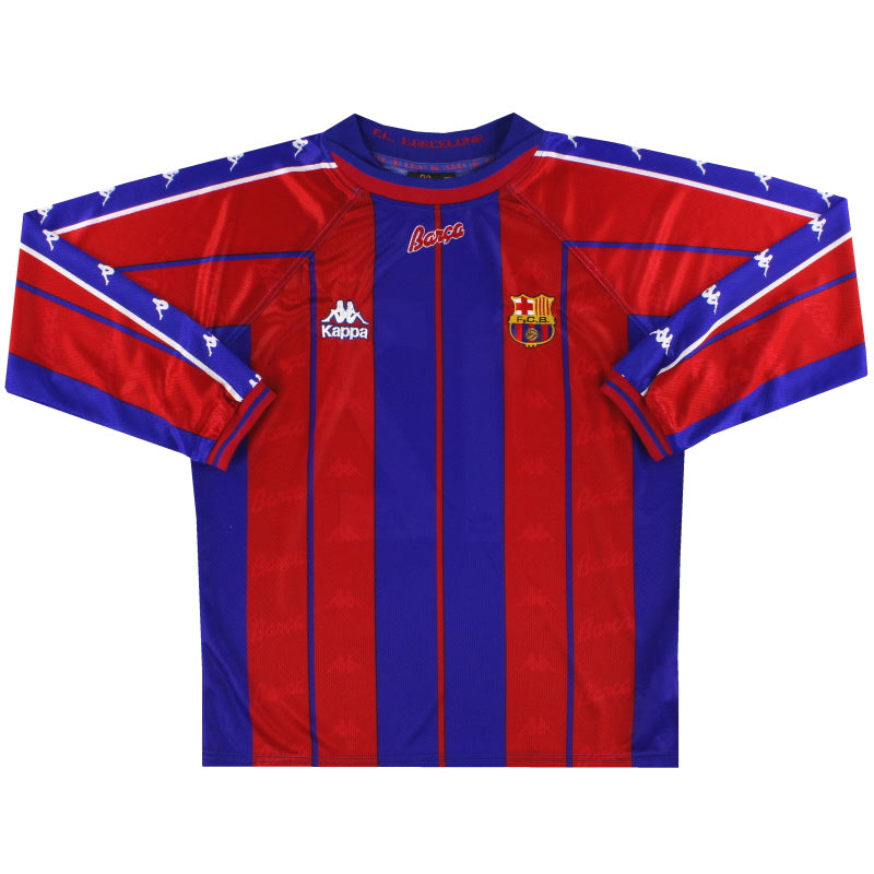1997-98 Barcelona Kappa Match Worn Heimtrikot L/S #12 S
