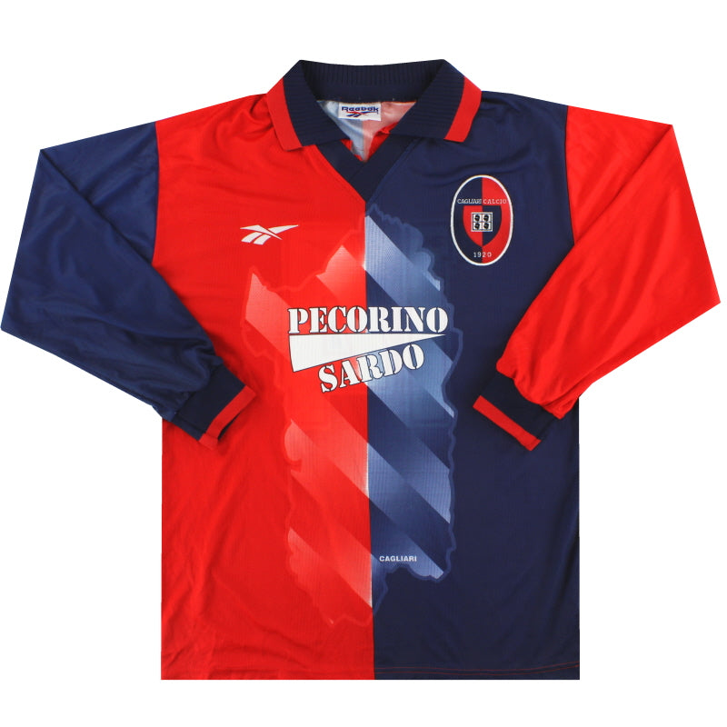 1997-98 Cagliari Reebok Spielertrikot Home #16 Langarm M