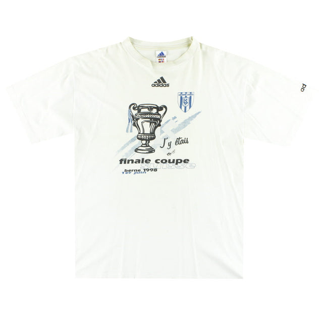 1997-98 Lausanne Sport adidas 'Finale Coupe Suisse' Graphic Tee L