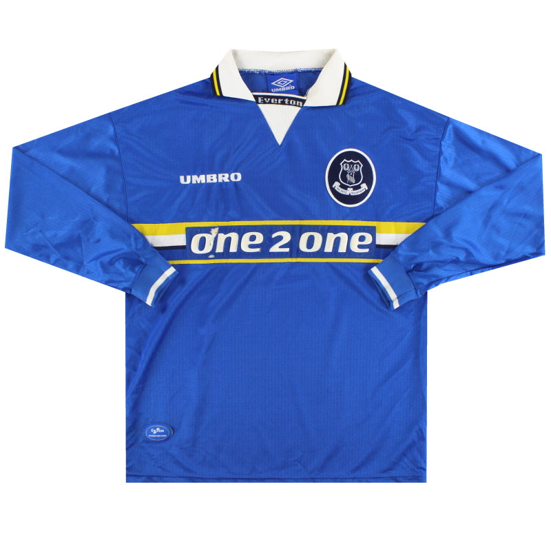 1997-99 Everton Umbro Heimtrikot Langarm L