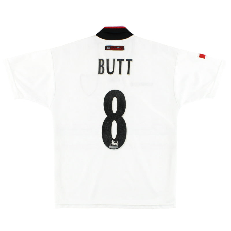 1997-99 Manchester United Umbro Auswärtstrikot Butt #8 Jungen Gr. L