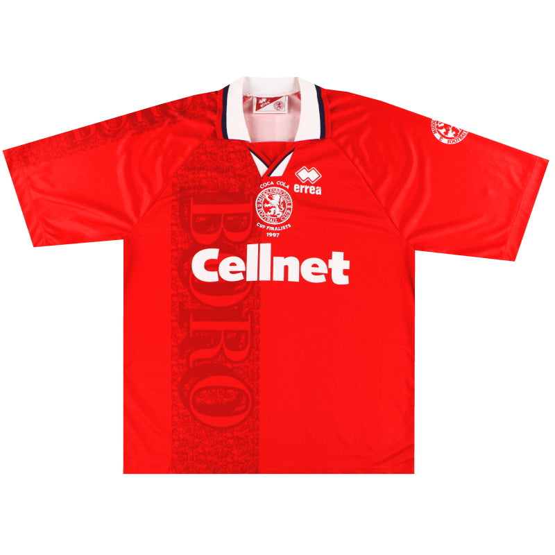 1997 Middlesbrough Errea 'F.A. Cup Finalists' Heimtrikot XL