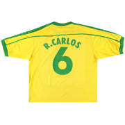1998-00 Brasilien Nike Heimtrikot R.Carlos #6 XXL