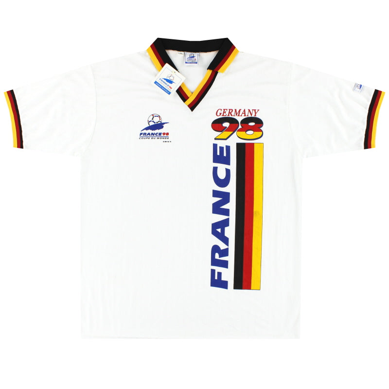 1998-00 Deutschland 'Frankreich 98' Grafik Fan Shirt *m. Etiketten* L/XL