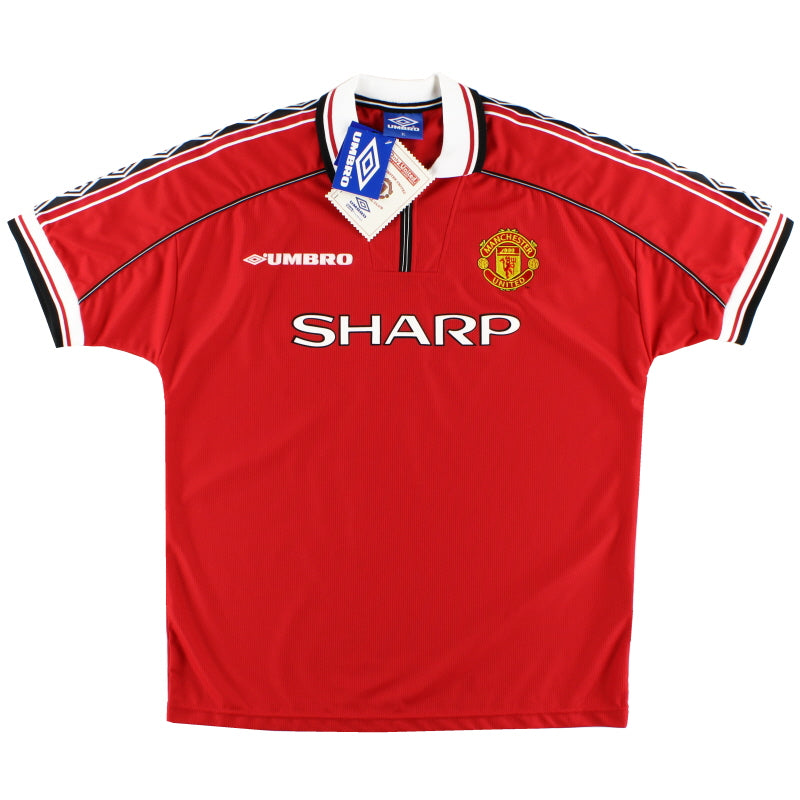 1998-00 Manchester United Umbro Heimtrikot *m/Etiketten* L