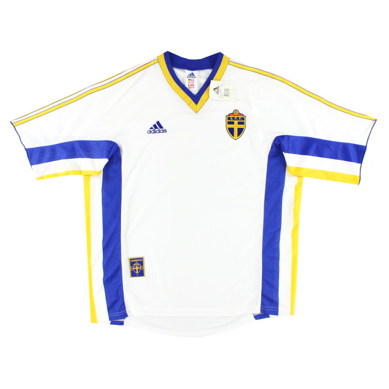 1998-00 Schweden adidas Auswärtstrikot *mit Etikett* L