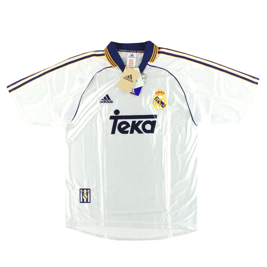 1998-00 Real Madrid adidas Heimtrikot *mit Etiketten* M