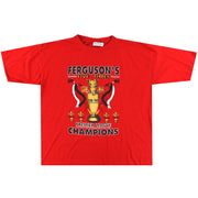 1998-99 Manchester United „Five Times“ Grafik T-Shirt XL