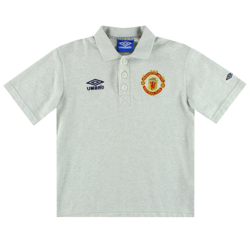 1998-99 Manchester United Umbro Poloshirt Gr. Jungen L