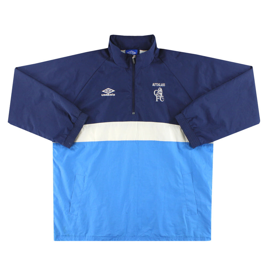 1999-01 Chelsea Umbro 1/4 Zip Kapuzen-Trainingsjacke XL