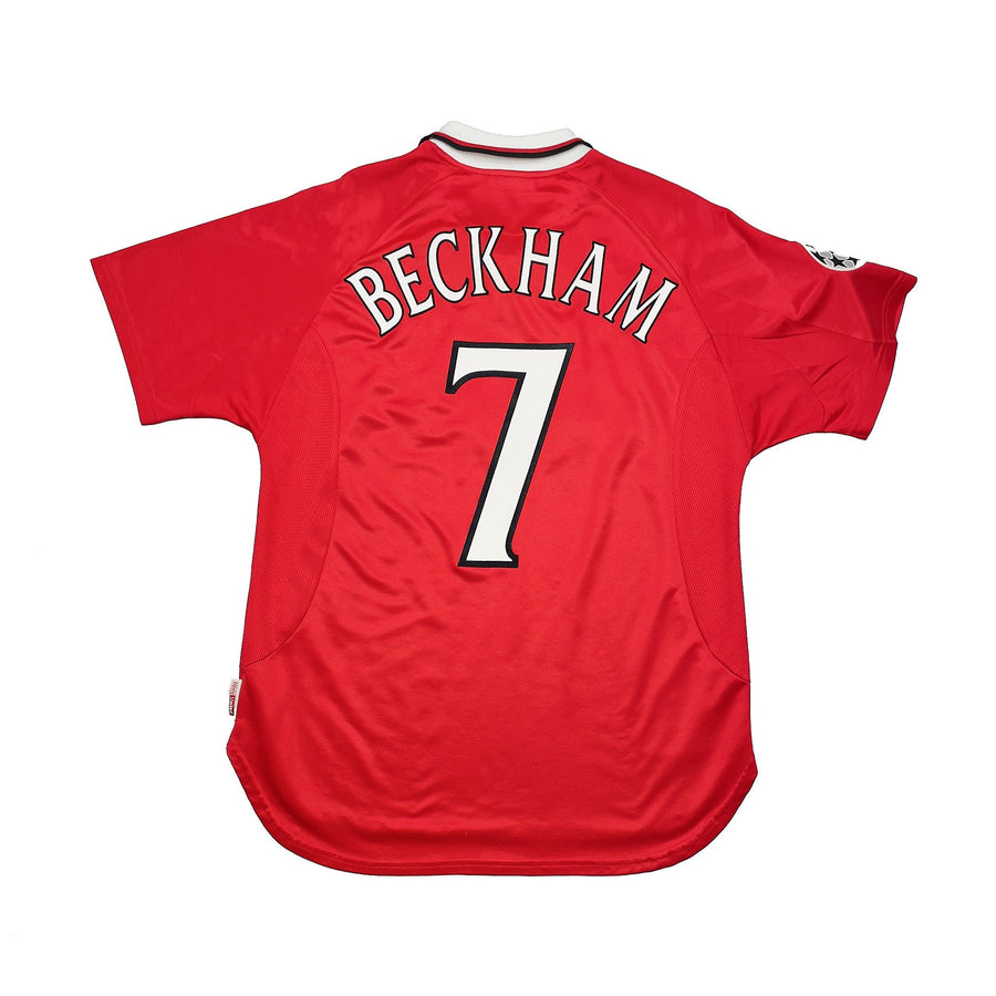 1999/00 Manchester United Beckham #7 "C/L Winners" Heimtrikot (L) Umbro