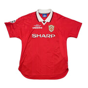 1999/00 Manchester United Beckham #7 "C/L Winners" Heimtrikot (L) Umbro