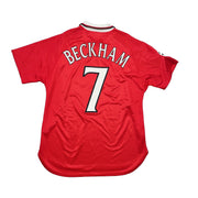 1999/00 Manchester United Beckham #7 "C/L Winners" Heimtrikot (L) Umbro