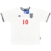 1999/01 England Owen Nr. 10 *Neu mit Etikett* Heimtrikot (XXL) Umbro