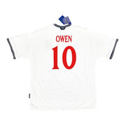 1999/01 England Owen Nr. 10 *Neu mit Etikett* Heimtrikot (XXL) Umbro