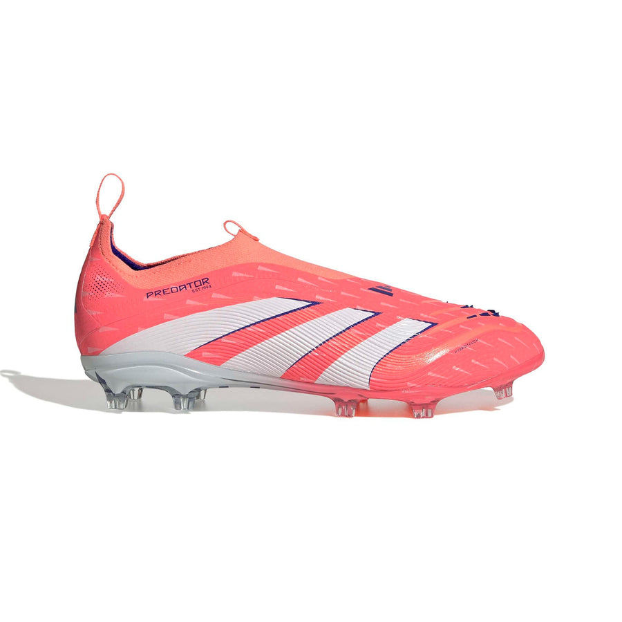 adidas Predator 25 Elite Laceless FG/AG Jnr Fußballschuhe - Signal Coral/Ftwr White/Beam Orange