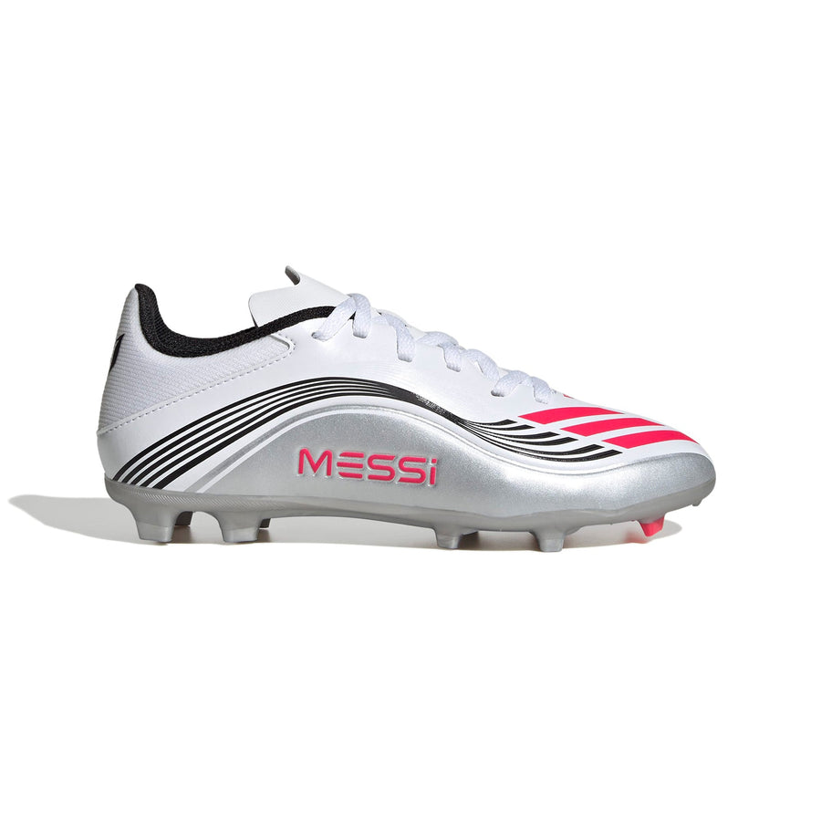 adidas F50 League Messi FG/MG Jnr Fußballschuhe - Ftwr White/Lucid Red/Silver Met.