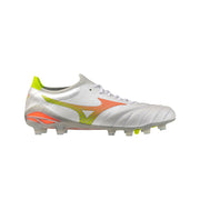 Mizuno Morelia Neo V Beta Elite FG/AG Fußballschuhe - Weiß/Lava-Orange/Nachtkerze