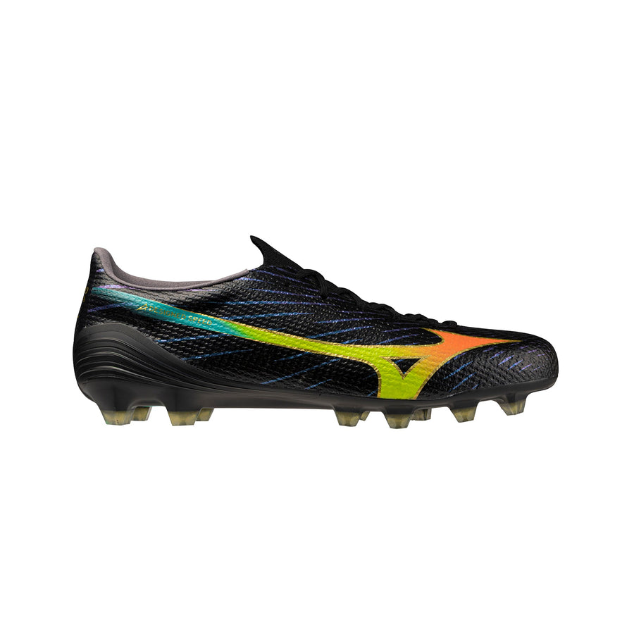Mizuno Alpha III FG/AG (Hergestellt in Japan) Fußballschuhe - Schwarz/Lava Orange/Nachtkerze