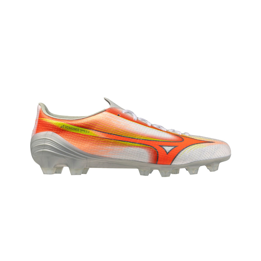Mizuno Alpha III Pro FG/AG Fußballschuhe - Weiß/Lava-Orange/Nachtkerze