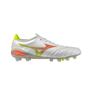Mizuno Morelia Neo V Beta FG/AG (Made In Japan) Fußballschuhe - Weiß/Lava Orange/Nachtkerze