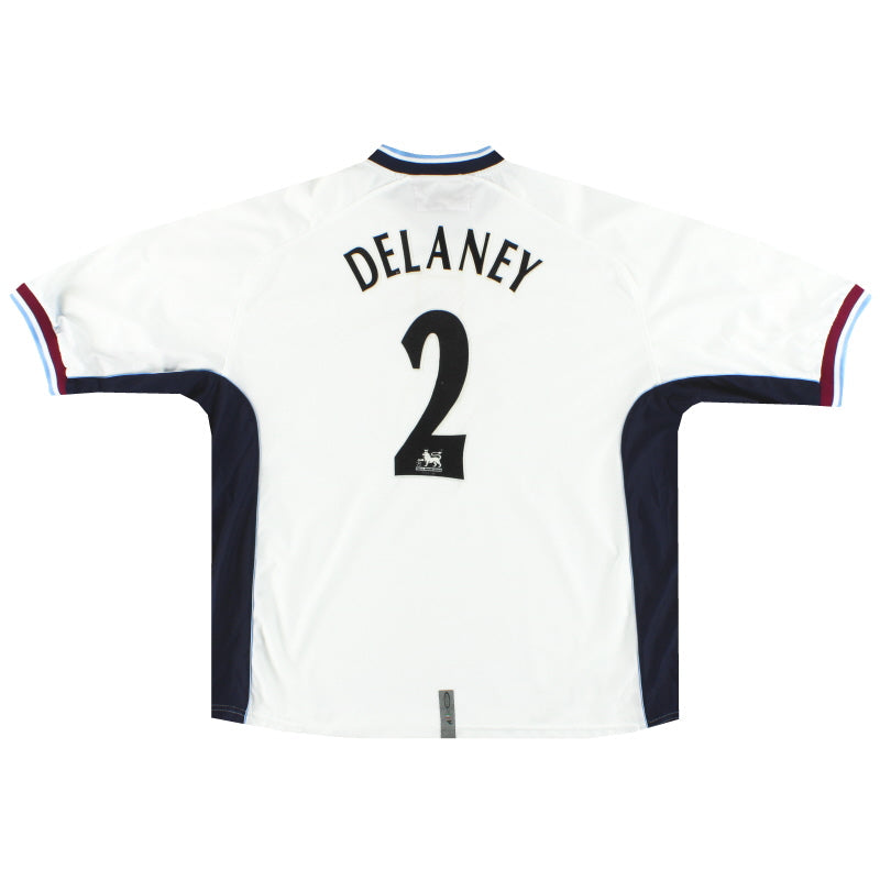 2000-01 Aston Villa Diadora Auswärtstrikot Delaney #2 XXL