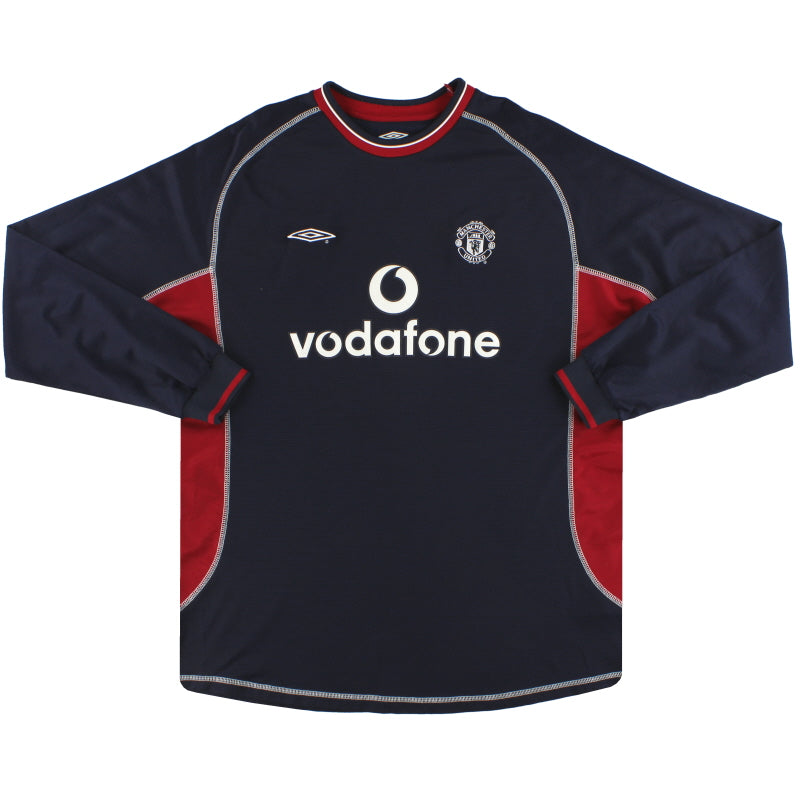 2000-01 Manchester United Umbro Auswärtstrikot Langarm XL
