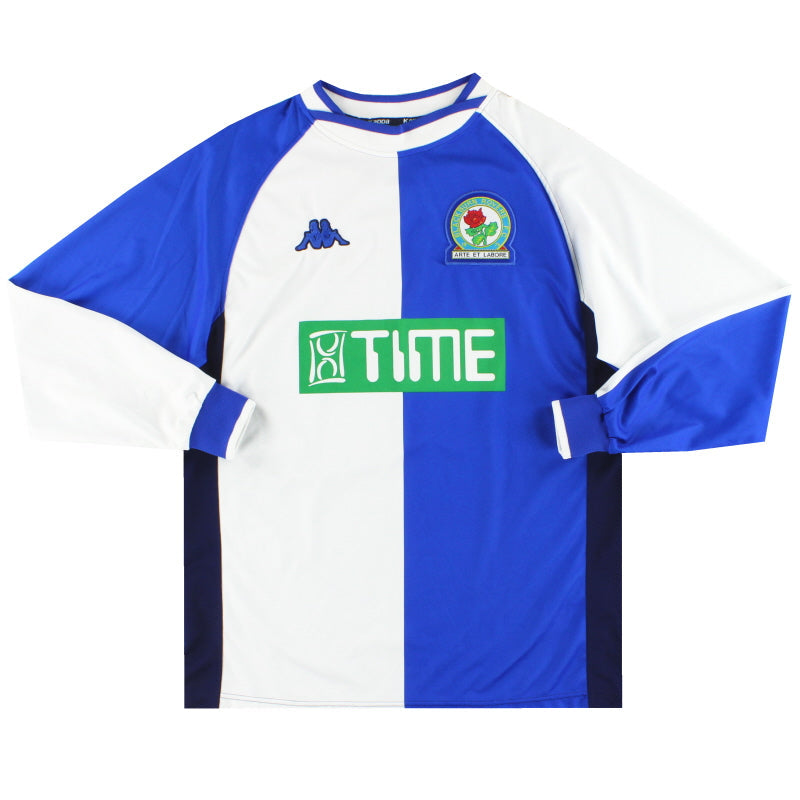 2000-02 Blackburn Kappa Heimtrikot L/S L