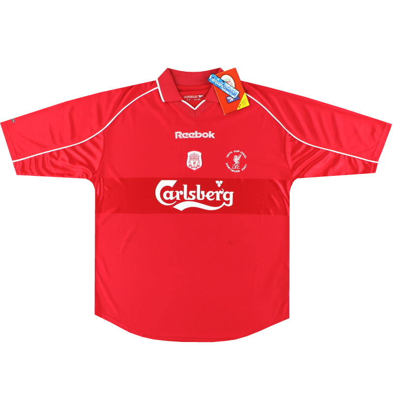 2000-02 Liverpool Reebok Heimtrikot 'UEFA-Pokalfinale' *mit Etiketten* L