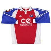 2000-02 SpVgg Unterhaching adidas Player Issue 'Signed' Home Shirt Grassow #20 L/S XXL