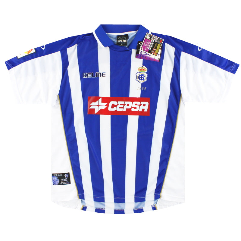 2001-02 Recreativo Huelva Kelme Heimtrikot *m. Etikett* L