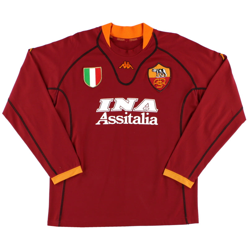 2001-02 Roma Kappa Heimtrikot Langarm *Neuwertig* XXL