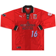 2001-02 Urawa Red Diamonds Puma Match Worn Heimtrikot Langarm #16 L