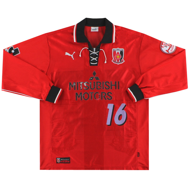 2001-02 Urawa Red Diamonds Puma Match Worn Heimtrikot Langarm #16 L