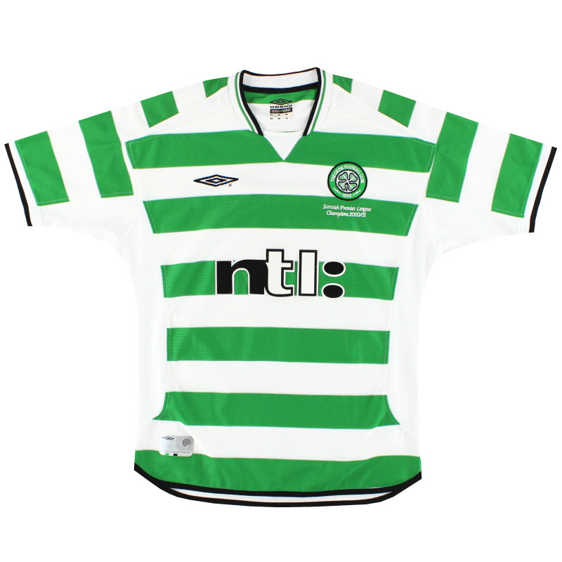 2001-03 Celtic Umbro „Champions“ Heimtrikot XL