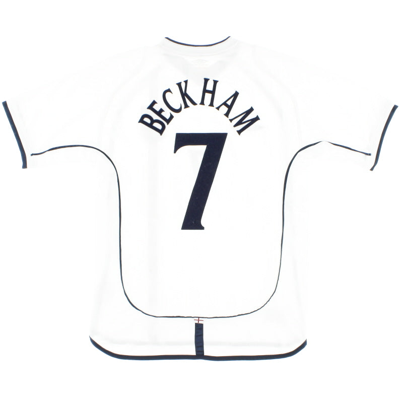 2001-03 England Umbro Heimtrikot Beckham #7 XL