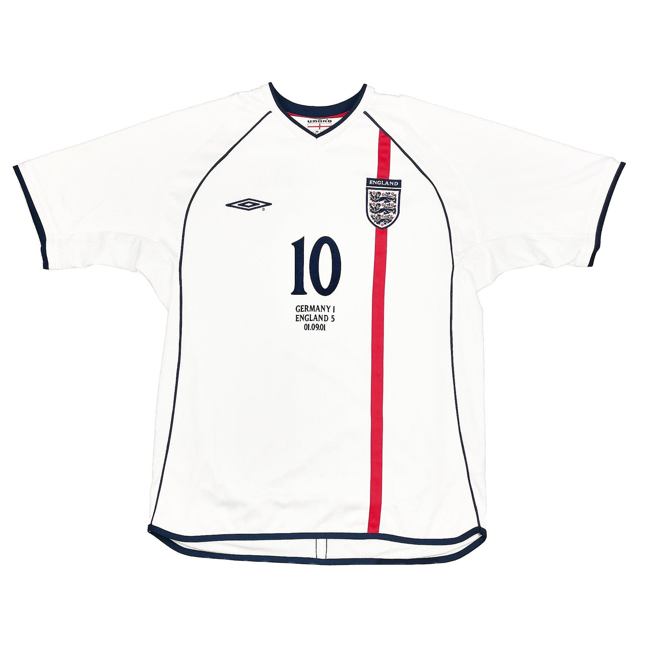 2001/02 ENGLAND OWEN #10 *5-1 vs GERMANY* HOME SHIRT (L) UMBRO
