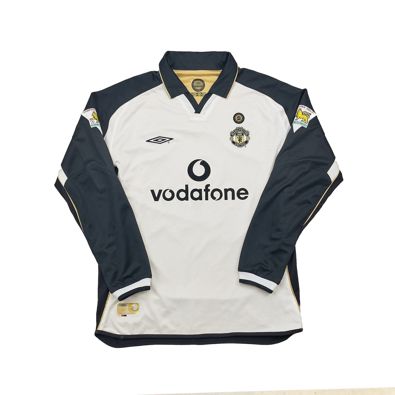 2001/02 Manchester United Beckham #7 *Centenary* Away/Third L/S Shirt (L) Umbro