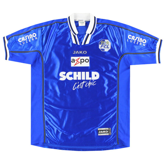 2002-03 FC Luzern Jako Player Issue Home Shirt #15 XL