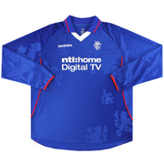 2002-03 Rangers Diadora Heimtrikot L/S *Mint* XXL