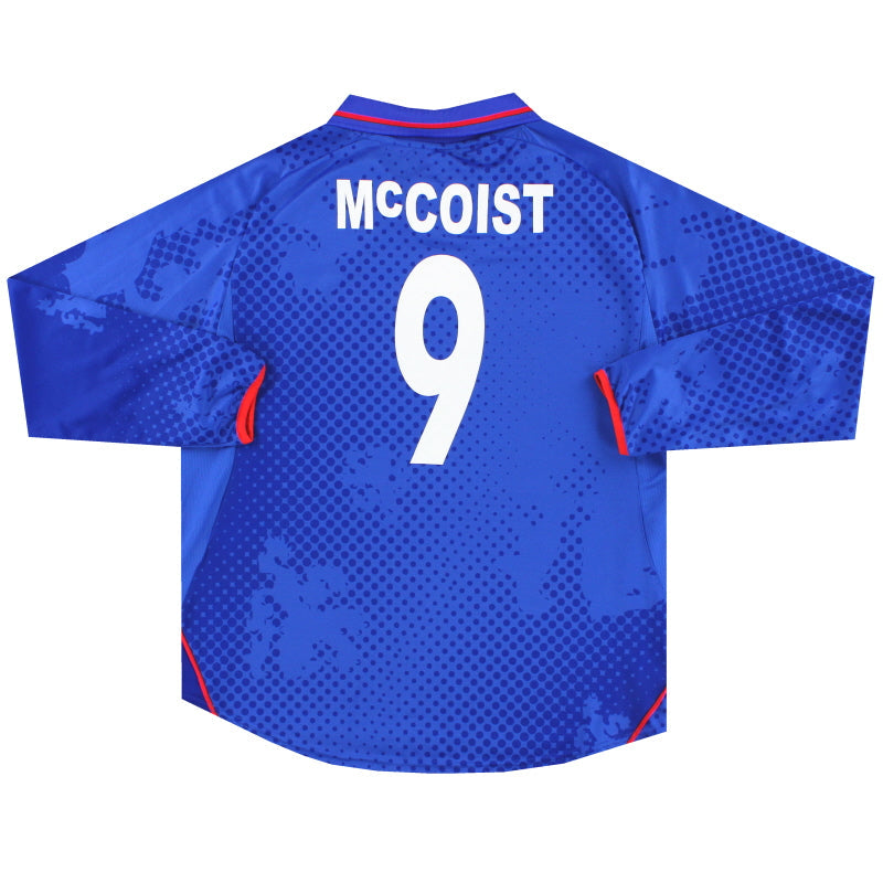 2002-03 Rangers Diadora Heimtrikot McCoist #9 Langarm L