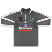 2002-03 Wales Kappa Spielerversion 1/4 Reißverschluss Sweatshirt L