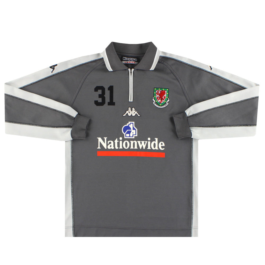 2002-03 Wales Kappa Spielerversion 1/4 Reißverschluss Sweatshirt L