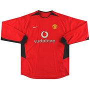2002-04 Manchester United Nike Heimtrikot Langarm XL